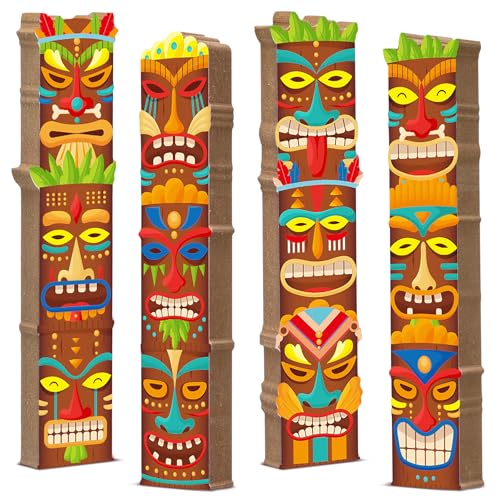 Wonderjune Holz-Tiki-Bar-Tischschild, Flamingo, Tiki, hawaiianische Tafelaufsätze, Luau-Tischdekorationen für Hawaii-Partytische, Aloha-Party, Holzschild, Sommer, tropisches Hawaii-Dekor, 4 Stück Wonderjune Holz-Tiki-Bar-Tischschild, Flamingo, Tiki, hawaiianische Tafelaufsätze, Luau-Tischdekorationen für Hawaii-Partytische, Aloha-Party, Holzschild, Sommer, tropisches Hawaii-Dekor, 4 Stück von Wonderjune