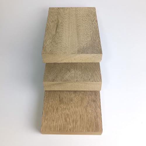 2 Stück Walnuss Holzplatte,2cm dickes Brett,Nicht-Sperrholzplatte,Unbehandeltes Holz für Wandregale,Schweberegale,Schnitzereien (25x10cm) von Wondramble