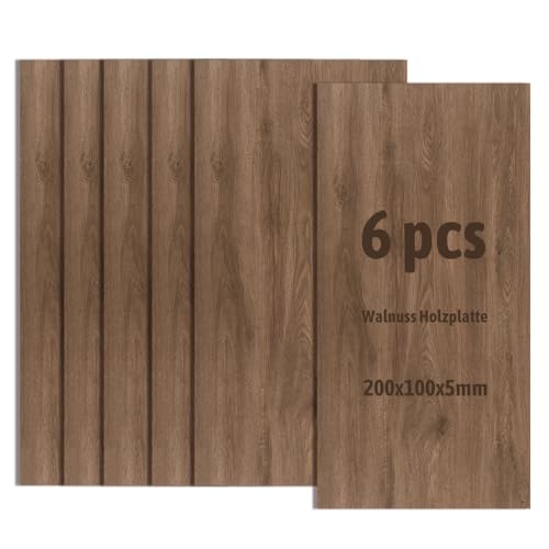 6 Stück Walnuss Holzplatte,Nicht-Sperrholzplatte,Unbehandeltes Bastelholz für Modellbau,Laserschneiden,Lasergravieren,Brandmalerei (200x100x5mm) von Wondramble