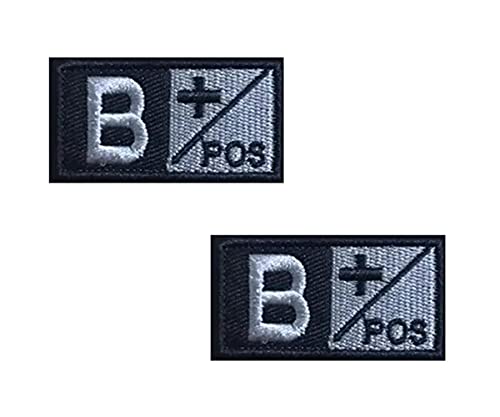 Tactical Blood Type Patches B+ Positive POS Hook and Patch 2 Pieces Embroidered 5.1 cmx2.5 cm Morale Military Navy Army Badge for Outdoors Patches (B+) von Wonesifee