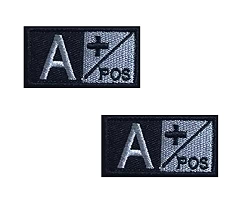 Wonesifee Tactical Blood Type Patches A+ Positive POS Hook and 5,1 x 2,5 cm Patch Embroidered Morale Military Navy Army Badge for Outdoors Patches (A+) von Wonesifee