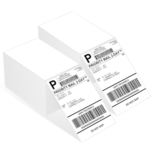 Wonfoucs Etiketten 4x6 Versandetiketten (1000 Stück) Thermo etiketten, Kompatibel mit Etikettendrucker MUNBYN, Rollo, IDPRT SP410, POLONO PL60 Labeldrucker, 100mm×150mm von Wonfoucs