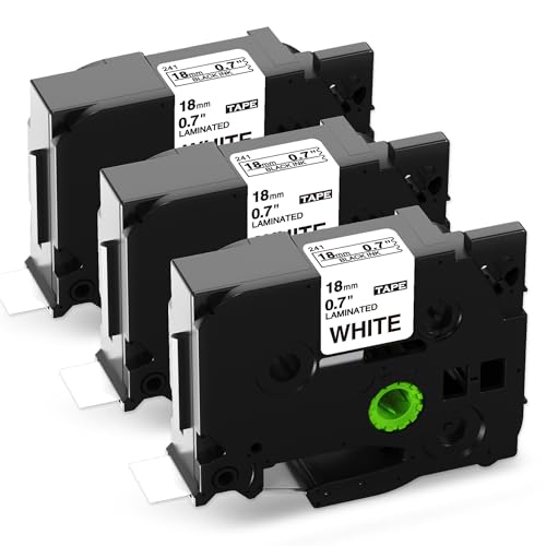 3 x Wonfoucs kompatibel mit Brother P-touch Bänder 18mm TZ-241 TZe241 TZe-241 18mm 0,7 Laminiert Weiß Tze Schriftband für Brother Beschriftungsgerät Ptouch PTD400 PTD400VP PTD450 PT1830 PT900 PT-2430 3 x Wonfoucs kompatibel mit Brother P-touch Bänder 18mm TZ-241 TZe241 TZe-241 18mm 0,7 Laminiert Weiß Tze Schriftband für Brother Beschriftungsgerät Ptouch PTD400 PTD400VP PTD450 PT1830 PT900 PT-2430 von Wonfoucs
