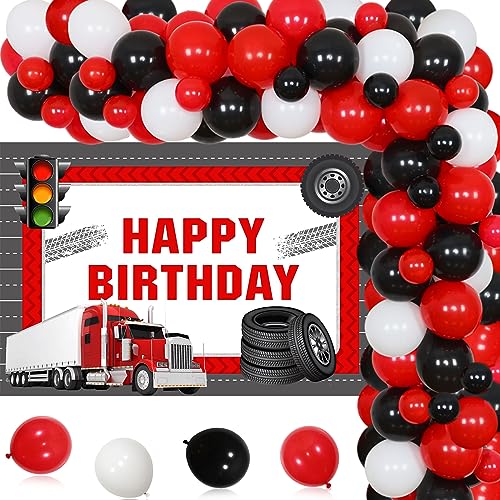 Bau-LKW-Geburtstagsparty-Dekorationen, Sattelschlepper, alles Gute zum Geburtstag für Jungen und Mädchen, LKW-Luftballons, Girlande, LKW-Thema, Geburtstagsparty-Zubehör, 1., 2., 3. Geburtstag Bau-LKW-Geburtstagsparty-Dekorationen, Sattelschlepper, alles Gute zum Geburtstag für Jungen und Mädchen, LKW-Luftballons, Girlande, LKW-Thema, Geburtstagsparty-Zubehör, 1., 2., 3. Geburtstag von Wonmelody