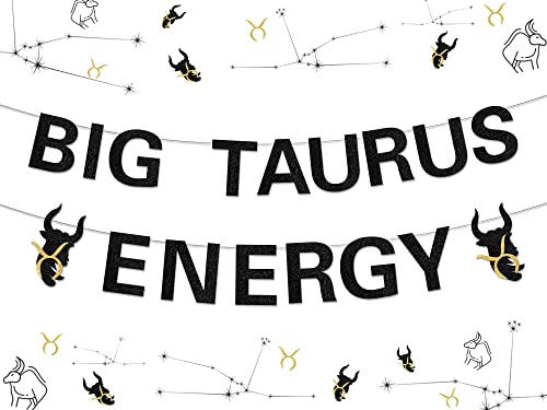 Stier-Geburtstagsdekoration, Schwarz-Gold, großer Stier, Energie-Banner, Sternbild, Banner, 18., 21., 25., 30. Geburtstag, Party, Dekorationen, April Mai, Sternbild, Themen-Dekor Stier-Geburtstagsdekoration, Schwarz-Gold, großer Stier, Energie-Banner, Sternbild, Banner, 18., 21., 25., 30. Geburtstag, Party, Dekorationen, April Mai, Sternbild, Themen-Dekor von Wonmelody