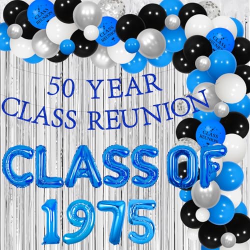 Wonmelody 50. Klasse Wiedersehen Dekoration Blau 50 Jahre High School Class Reunion Decor Class of 1975 Reunion Ballon Banner 50th Class Reunion Balloon Arch Kit Folienfransen für 50. Klasse Wonmelody 50. Klasse Wiedersehen Dekoration Blau 50 Jahre High School Class Reunion Decor Class of 1975 Reunion Ballon Banner 50th Class Reunion Balloon Arch Kit Folienfransen für 50. Klasse von Wonmelody