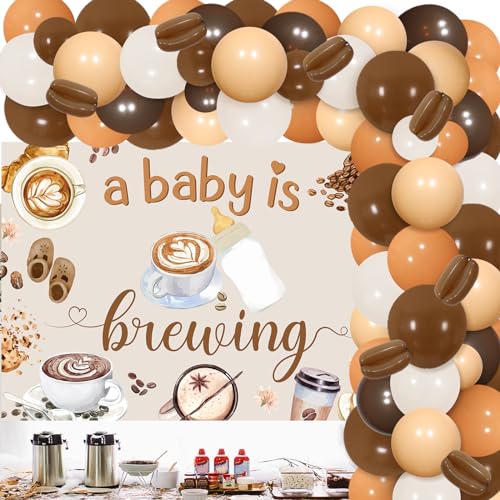 Wonmelody Kaffee-Babyparty-Dekorationen, ein Baby braut Babyparty-Hintergrund, Banner, braune Ballon-Girlande, Bogen-Set mit Kaffeebohnen-Luftballons für Gender Reveal Party Wonmelody Kaffee-Babyparty-Dekorationen, ein Baby braut Babyparty-Hintergrund, Banner, braune Ballon-Girlande, Bogen-Set mit Kaffeebohnen-Luftballons für Gender Reveal Party von Wonmelody