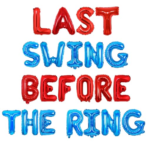 Wonmelody Baseball-Banner für Junggesellinnenabschied, Dekoration "Last Swing Before the Ring", Baseball-Banner, Sport-Thema, Baseball, Brautparty, Dekoration, Diamantring, Ballon für Verlobung von Wonmelody