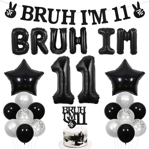 Wonmelody Bruh It's My Birthday Decor Black Bruh I'm 11 Birthday Decor Balloon Banner Bro I'm 11 Cake Topper Star Balloon Cheers to 11th Years Funny Happy Eleventh Bday Supplies for Teen Boy 11th Wonmelody Bruh It's My Birthday Decor Black Bruh I'm 11 Birthday Decor Balloon Banner Bro I'm 11 Cake Topper Star Balloon Cheers to 11th Years Funny Happy Eleventh Bday Supplies for Teen Boy 11th von Wonmelody