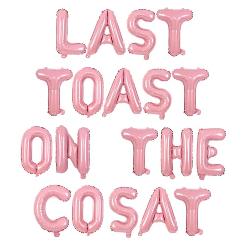 Wonmelody Coastal Bachelorette Party Dekorationen Last Toast on the Coast Banner nautische nautische Brautdusche Dekorationen hellblauer Ballon für Küstenbrautdusche Verlobung Hochzeit (Rosa) von Wonmelody