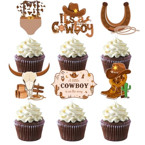 Wonmelody Cowboy Baby Shower Cupcake Toppers Western Cowboy Cake Decoration It'S A Cowboy Cupcake Toppers Wild West Party A Little Cowboy Is On The Way Decorations Cowboy Themed Party Supplies Wonmelody Cowboy Baby Shower Cupcake Toppers Western Cowboy Cake Decoration It'S A Cowboy Cupcake Toppers Wild West Party A Little Cowboy Is On The Way Decorations Cowboy Themed Party Supplies von Wonmelody