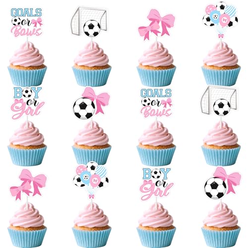 Wonmelody Cupcake-Topper für Jungen oder Mädchen, Motiv: Tore oder Schleifen, Motiv: Fußball-Thema, Babyparty-Dekoration, "It's A Boy It's A Girl", für rosa und blau, für Neugeborenenen-Partys, 36 Wonmelody Cupcake-Topper für Jungen oder Mädchen, Motiv: Tore oder Schleifen, Motiv: Fußball-Thema, Babyparty-Dekoration, "It's A Boy It's A Girl", für rosa und blau, für Neugeborenenen-Partys, 36 von Wonmelody