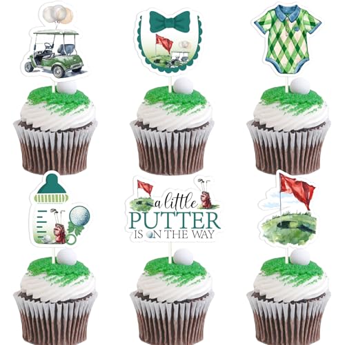 Wonmelody Cupcake-Topper mit Golf-Thema, Babyparty-Dekorationen für Jungen, 24 Stück, "A Little Putter Is On The Way", Tortenaufsätze, Rasen, Golf, Party, Sport, Babyparty, Partyzubehör für Golf, Wonmelody Cupcake-Topper mit Golf-Thema, Babyparty-Dekorationen für Jungen, 24 Stück, "A Little Putter Is On The Way", Tortenaufsätze, Rasen, Golf, Party, Sport, Babyparty, Partyzubehör für Golf, von Wonmelody
