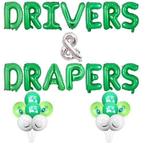 Wonmelody Dekoration für Golf-Babypartys, Fahrer und Windeln, Babyparty, Dekoration, Ballon, Banner, grüner Ball, Clubs, Wagen, Ballons, Golffahrer, Neugeborenenen-Partyzubehör für Sport, Neugeborene von Wonmelody