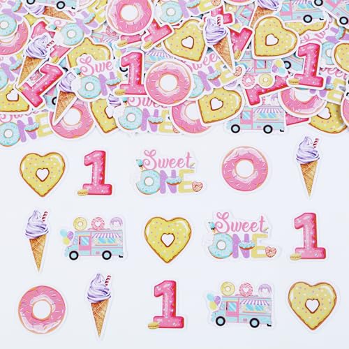 Wonmelody Donut Sweet One Geburtstagsdekoration, 200 Stück, Sweet One, Konfetti, Donut, Eis, 1. Geburtstag, Dekoration mit Pastell-Donut-Eis, Süßigkeiten-Thema, Geburtstagstischzubehör für Mädchen Wonmelody Donut Sweet One Geburtstagsdekoration, 200 Stück, Sweet One, Konfetti, Donut, Eis, 1. Geburtstag, Dekoration mit Pastell-Donut-Eis, Süßigkeiten-Thema, Geburtstagstischzubehör für Mädchen von Wonmelody