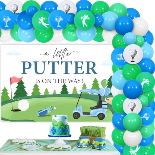 Wonmelody Golf-Babyparty-Dekorationen, ein Streu Putter ist unterwegs, Babyparty-Dekorationen, Golf-Motto-Ballonbogen mit Streu, Putter, Banner, Putter, Geschlechtsoffenbarung, Babyparty für Jungen Wonmelody Golf-Babyparty-Dekorationen, ein Streu Putter ist unterwegs, Babyparty-Dekorationen, Golf-Motto-Ballonbogen mit Streu, Putter, Banner, Putter, Geschlechtsoffenbarung, Babyparty für Jungen von Wonmelody
