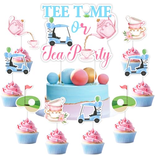 Wonmelody Golf-Gender Reveal-Kuchenaufsätze, Dekorationen mit Tee-Time oder Teeparty, Cupcake-Topper, Golf, Babyparty, Kuchendekoration für Putter oder Perlen, He or She Golf, Geschlecht offenbart Wonmelody Golf-Gender Reveal-Kuchenaufsätze, Dekorationen mit Tee-Time oder Teeparty, Cupcake-Topper, Golf, Babyparty, Kuchendekoration für Putter oder Perlen, He or She Golf, Geschlecht offenbart von Wonmelody