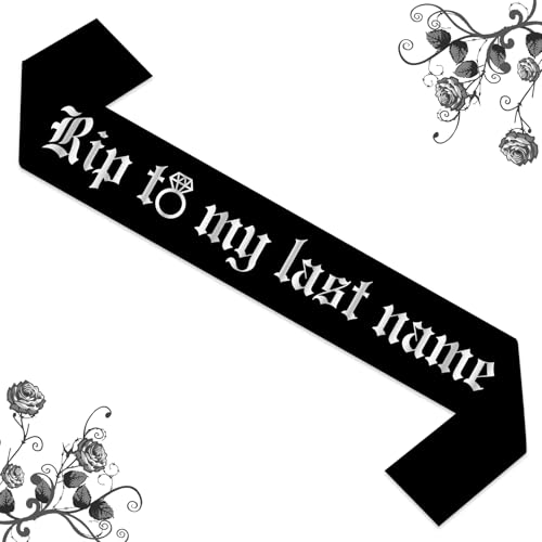 Wonmelody Gothic Bachelorette Party Decor Rip to My Last Name Bachelorette Sash Rip to Her Last Name Bachelorette Decor Gothic Bridal Shower Sash for Rip Single Life Bride or Die Engagement Hochzeit von Wonmelody
