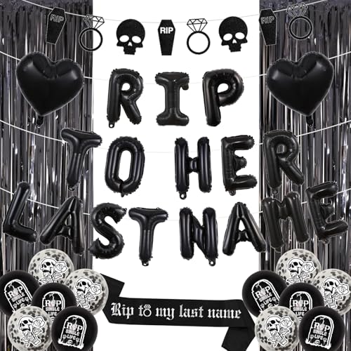 Wonmelody Gothic Bachelorette Party Decors Rip to Her Last Name Bachelorette Balloon Banner Diamond Skull Garlands Rip Gothic Sash for Rip Single Life Bride or Die Bridal Shower Engagement Wedding Wonmelody Gothic Bachelorette Party Decors Rip to Her Last Name Bachelorette Balloon Banner Diamond Skull Garlands Rip Gothic Sash for Rip Single Life Bride or Die Bridal Shower Engagement Wedding von Wonmelody