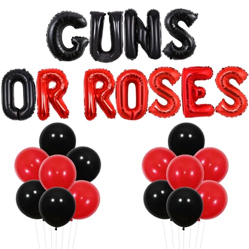 Wonmelody Guns or Roses Gender Reveal Decorations Red and Black Guns or Roses Gender Reveal Balloon Banner He or She Boy or Girl Baby Shower Balloons Decor for Red and Black Baby Shower Wonmelody Guns or Roses Gender Reveal Decorations Red and Black Guns or Roses Gender Reveal Balloon Banner He or She Boy or Girl Baby Shower Balloons Decor for Red and Black Baby Shower von Wonmelody