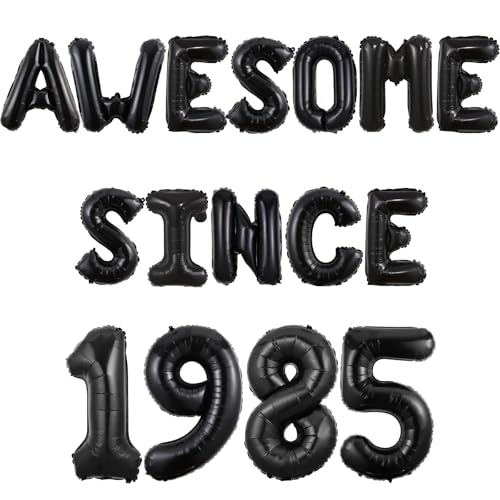 Wonmelody Happy 40th Birthday Banner Schwarz Awesome Since 1985 Banner 40th Birthday Balloon Banner Happy 40th Bday Balloon Cheers to 40 Years Balloons for Men Women Funny Forty Bday Anniversary Wonmelody Happy 40th Birthday Banner Schwarz Awesome Since 1985 Banner 40th Birthday Balloon Banner Happy 40th Bday Balloon Cheers to 40 Years Balloons for Men Women Funny Forty Bday Anniversary von Wonmelody