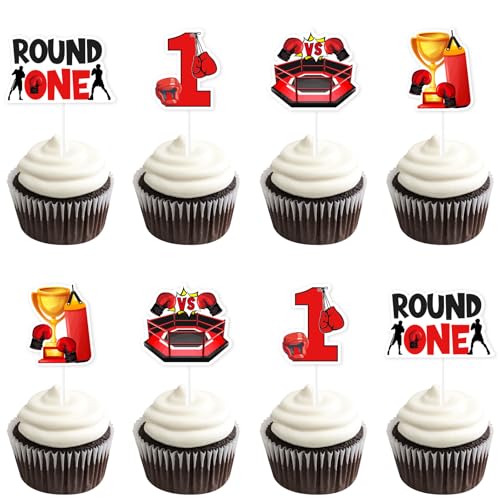 Wonmelody Kuchendekoration zum 1. Geburtstag, 36 Stück, runde Cupcake-Topper, Boxhandschuhe, Cupcake-Topper, Boxer, Fitnessstudio, Tischdekoration, Kampfsport, Wrestling, Partyzubehör für den 1. Boxer Wonmelody Kuchendekoration zum 1. Geburtstag, 36 Stück, runde Cupcake-Topper, Boxhandschuhe, Cupcake-Topper, Boxer, Fitnessstudio, Tischdekoration, Kampfsport, Wrestling, Partyzubehör für den 1. Boxer von Wonmelody