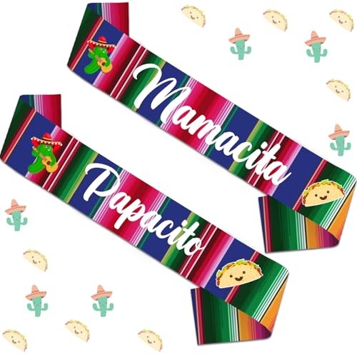 Wonmelody Mexikanische Babyparty-Dekorationen, Mamacita, Papacita-Schärpe, Taco, Bout a Babyparty, Partyzubehör, mexikanische Fiesta, Neugeborenenen-Dusche, Dekoration, Mutterschaft, Willkommensfeier Wonmelody Mexikanische Babyparty-Dekorationen, Mamacita, Papacita-Schärpe, Taco, Bout a Babyparty, Partyzubehör, mexikanische Fiesta, Neugeborenenen-Dusche, Dekoration, Mutterschaft, Willkommensfeier von Wonmelody