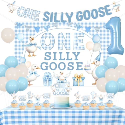 Wonmelody One Silly Goose Birthday Decor Boy Blue One Silly Goose Birthday Backdrop Banner Gänse Theme Cake Topper Blue Gingham Tablecloth Farm Animal Gans First Bday Party Decor for Boy Wonmelody One Silly Goose Birthday Decor Boy Blue One Silly Goose Birthday Backdrop Banner Gänse Theme Cake Topper Blue Gingham Tablecloth Farm Animal Gans First Bday Party Decor for Boy von Wonmelody
