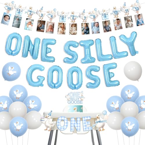Wonmelody One Silly Goose Birthday Decor Boy One Silly Goose Balloon Banner Photo Banner Blue Gingham 1st Birthday High Chair Banner Cake Topper Funny Gänse Hanging Supplies for Boy First Bday Wonmelody One Silly Goose Birthday Decor Boy One Silly Goose Balloon Banner Photo Banner Blue Gingham 1st Birthday High Chair Banner Cake Topper Funny Gänse Hanging Supplies for Boy First Bday von Wonmelody