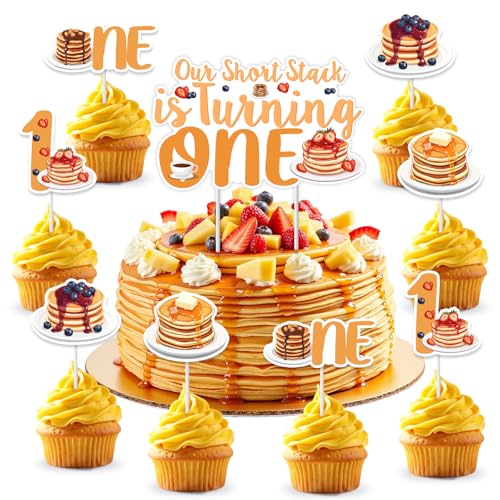 Wonmelody Pancakes First Birthday Decorations 25Pcs Our Short Stack is Turning One Cake Topper Pancake 1st Birthday Cupcake Topper Brunch Breakfast Stack Nb-12 Party Supplies for 1. Boy Girl Wonmelody Pancakes First Birthday Decorations 25Pcs Our Short Stack is Turning One Cake Topper Pancake 1st Birthday Cupcake Topper Brunch Breakfast Stack Nb-12 Party Supplies for 1. Boy Girl von Wonmelody