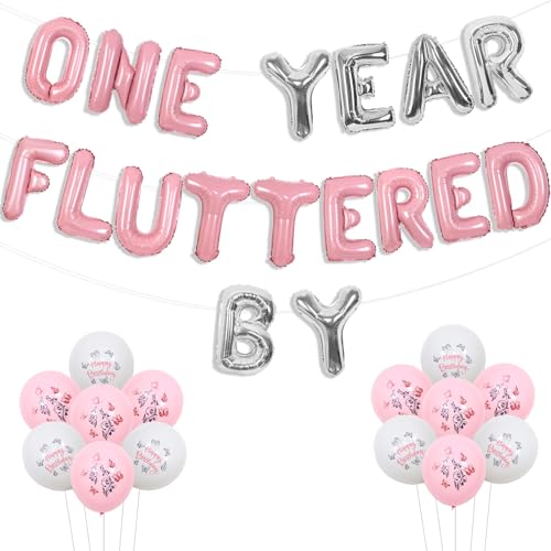 Wonmelody Schmetterling 1. Geburtstag Dekorationen One Year Fluttered By Balloon Banner Rosa Schmetterling Erster Geburtstag Party Banner Schmetterlinge Luftballons Fee Frühling Thema Erste Feier für Wonmelody Schmetterling 1. Geburtstag Dekorationen One Year Fluttered By Balloon Banner Rosa Schmetterling Erster Geburtstag Party Banner Schmetterlinge Luftballons Fee Frühling Thema Erste Feier für von Wonmelody