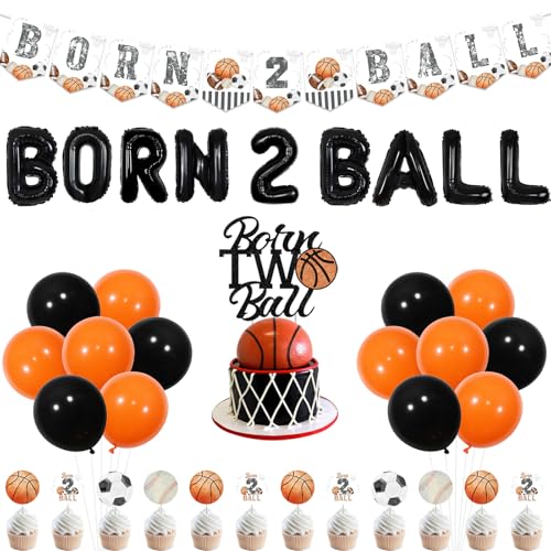 Wonmelody Sports 2nd Birthday Party Decorations Born 2 Ball Balloon Banner Sports Theme Birthday Party Decors with Basketball Happy Birthday Banner Cake Topper Football Rugby Soccer Party 2nd Boys Wonmelody Sports 2nd Birthday Party Decorations Born 2 Ball Balloon Banner Sports Theme Birthday Party Decors with Basketball Happy Birthday Banner Cake Topper Football Rugby Soccer Party 2nd Boys von Wonmelody