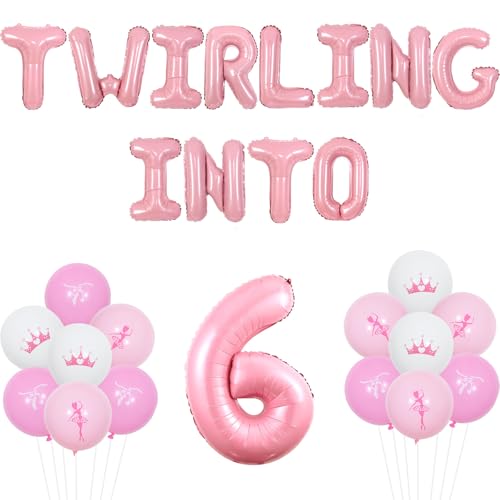 Wonmelody Tutu niedliche Geburtstagsdekorationen Ballerina 6. Geburtstag Party Dekorationen wirling in 6 Ballonbanner rosa weiß Ballett Slipper Luftballons Tutu Tanzparty Supplies für Mädchen 6. Feier Wonmelody Tutu niedliche Geburtstagsdekorationen Ballerina 6. Geburtstag Party Dekorationen wirling in 6 Ballonbanner rosa weiß Ballett Slipper Luftballons Tutu Tanzparty Supplies für Mädchen 6. Feier von Wonmelody
