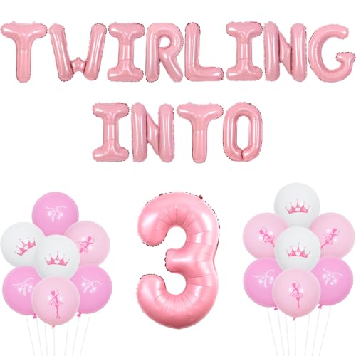 Wonmelody Tutu süße Geburtstagsdekorationen Ballerina 3. Geburtstag Party Dekorationen wirling in 3 Ballonbanner rosa weiß Ballett Slipper Luftballons Tutu Tanzparty Supplies für Mädchen 3. Feier Wonmelody Tutu süße Geburtstagsdekorationen Ballerina 3. Geburtstag Party Dekorationen wirling in 3 Ballonbanner rosa weiß Ballett Slipper Luftballons Tutu Tanzparty Supplies für Mädchen 3. Feier von Wonmelody