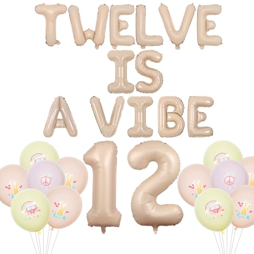 Wonmelody Twelve is A Vibe Decorations Twelve is A Vibe Ballon Banner 12. Hippie Geburtstag Dekor Groovy 12th Birthday Decor für Mädchen Rosa Gelb Happy 12th Birthday für Boho Hippie Geburtstagsfeier Wonmelody Twelve is A Vibe Decorations Twelve is A Vibe Ballon Banner 12. Hippie Geburtstag Dekor Groovy 12th Birthday Decor für Mädchen Rosa Gelb Happy 12th Birthday für Boho Hippie Geburtstagsfeier von Wonmelody