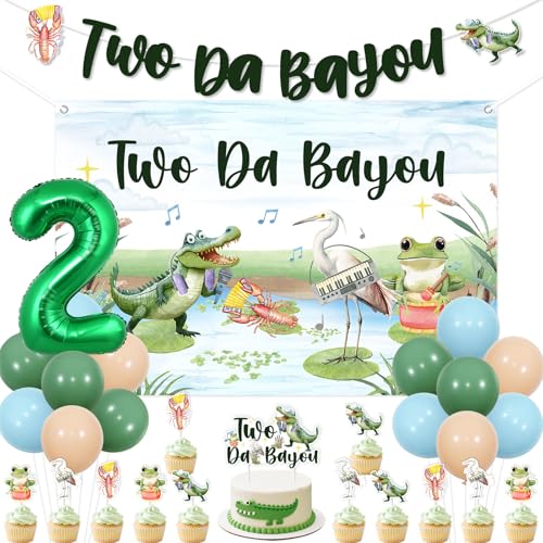 Wonmelody Two Da Bayou Reptilien-Geburtstagsdekorationen, Two Da Bayou Hintergrund, Banner, Sumpf-Party-Dekorationen, Krokodil-Krebse, Dschungel-Thema, Kuchendekoration, Sumpf-Partyzubehör für Wonmelody Two Da Bayou Reptilien-Geburtstagsdekorationen, Two Da Bayou Hintergrund, Banner, Sumpf-Party-Dekorationen, Krokodil-Krebse, Dschungel-Thema, Kuchendekoration, Sumpf-Partyzubehör für von Wonmelody