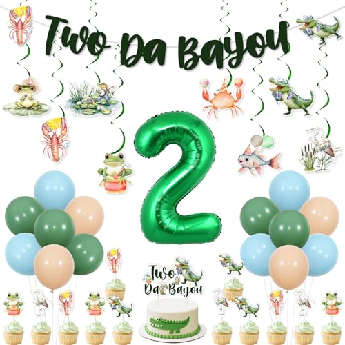 Wonmelody Two Da Bayou Reptilien-Geburtstagsdekorationen, zwei Da Bayou-Banner, Reptilien, hängende Wirbel, Party-Banner, Krokodil, Krabbelfisch, Dschungel-Thema, Kuchendekoration, Sumpf-Partyzubehör Wonmelody Two Da Bayou Reptilien-Geburtstagsdekorationen, zwei Da Bayou-Banner, Reptilien, hängende Wirbel, Party-Banner, Krokodil, Krabbelfisch, Dschungel-Thema, Kuchendekoration, Sumpf-Partyzubehör von Wonmelody