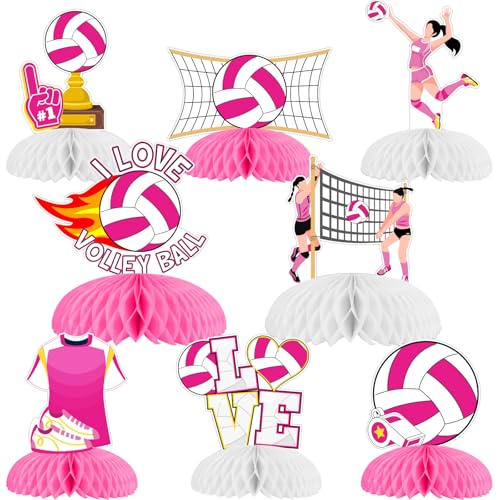 Wonmelody Volleyball-Geburtstagsparty-Dekoration, Mädchen, 8 Stück, Volleyball-Waben-Mittelstücke, Volleyball-Party-Favors für Mädchen, rosa Sporttisch-Dekorationen für Volleyball-Celebration Wonmelody Volleyball-Geburtstagsparty-Dekoration, Mädchen, 8 Stück, Volleyball-Waben-Mittelstücke, Volleyball-Party-Favors für Mädchen, rosa Sporttisch-Dekorationen für Volleyball-Celebration von Wonmelody