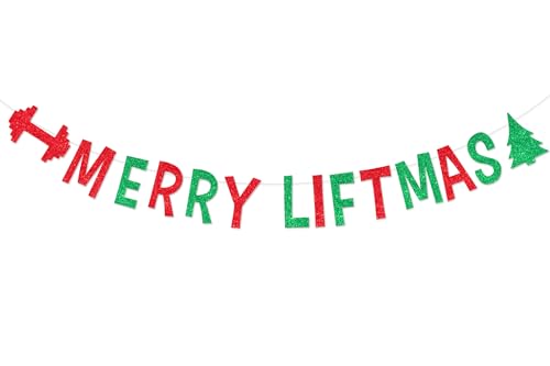Wonmelody Weihnachtsdeko mit Sportmotiven, Banner Merry Liftmas Banner, Fitnessstudio, Lifting, Weihnachtsbedarf, Sport-Weihnachtsschmuck, Banner, Vintage-Weihnachtsbanner für Zuhause, Party, Wonmelody Weihnachtsdeko mit Sportmotiven, Banner Merry Liftmas Banner, Fitnessstudio, Lifting, Weihnachtsbedarf, Sport-Weihnachtsschmuck, Banner, Vintage-Weihnachtsbanner für Zuhause, Party, von Wonmelody