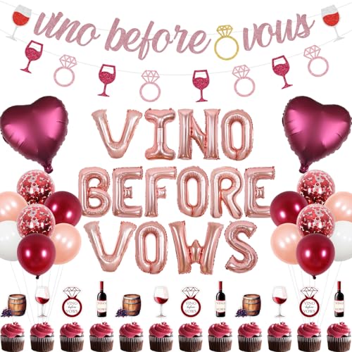 Wonmelody Wein-/Junggesellinnenabschied-Dekorationen, Ballon-Banner, Kuchendekoration, Weinglas-Ring-Girlanden, Weingut, Brautparty, Dekoration für Burgunderrot, lustige Brautparty, Hochzeit Wonmelody Wein-/Junggesellinnenabschied-Dekorationen, Ballon-Banner, Kuchendekoration, Weinglas-Ring-Girlanden, Weingut, Brautparty, Dekoration für Burgunderrot, lustige Brautparty, Hochzeit von Wonmelody