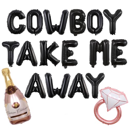 Wonmelody Western Cowboy Bachelorette Dekorationen Cowboy Take Me Away Ballonbanner Gleiches Western Cowgirl Bachelorette Dekor Letztes Rodeo Cowgirl Nashville Brautparty Verlobung Jäten von Wonmelody