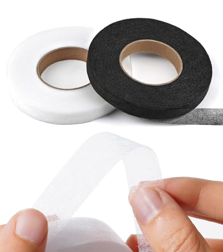 Wonninek 128 Meter Saumband zum Aufbügeln Waschfest Bügelband zum kürzen Bügelkleber für Textilien Hemming Tape für Kleidung Vorhänge Saum Hosen Kleider, ohne Nähen (64m Länge/Rolle) von Wonninek