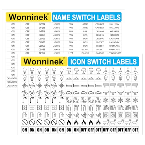 Wonninek Lichtschalter Etiketten, 600 Stück, 4 Blatt, Elektrische Unterbrecher Etiketten, Transparent, Wasserdicht, für Zuhause, Küche, Bad, Büro, Schule Wonninek Lichtschalter Etiketten, 600 Stück, 4 Blatt, Elektrische Unterbrecher Etiketten, Transparent, Wasserdicht, für Zuhause, Küche, Bad, Büro, Schule von Wonninek