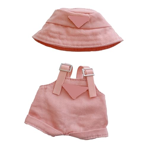 Rosa Kleidung für Puppen - Niedliche rosa Overalls Hut Outfit Set für Puppen & Freunde so tun, keine Puppe Rosa Kleidung für Puppen - Niedliche rosa Overalls Hut Outfit Set für Puppen & Freunde so tun, keine Puppe von Wonotdi