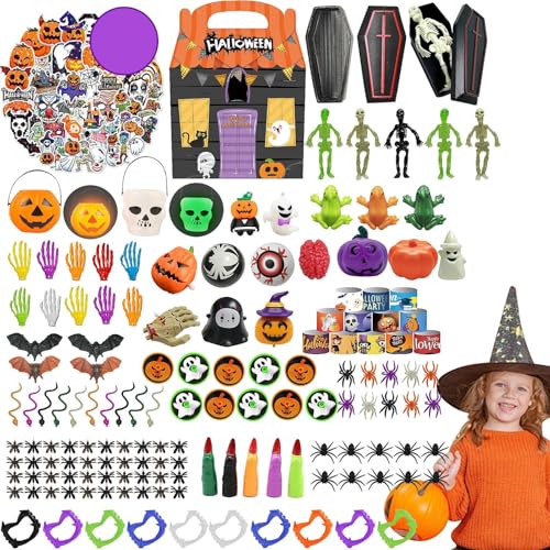 Wonsfuleu Halloween Spielzeug | 200 Stücke Halloween Mitgebsel | Süßigkeiten Tüten Füllung Und Belohnungen Für Schulklassen Und Kinderfeste von Wonsfuleu