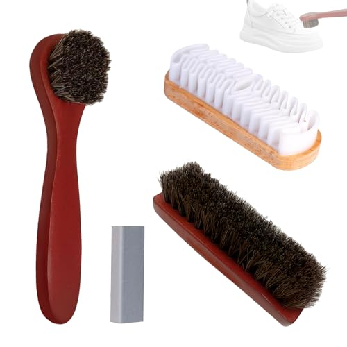 4-Teiliges Set Wildlederbürste Für Schuhe, Wildleder Pflege Bürste, Vielseitig Einsetzbare Raulederbürste, Raulederbürste Mit Radiergummi, Für Alle Arten Der Lederpflege Geeignet von Wonuante