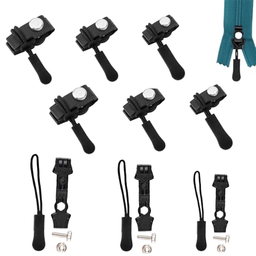 Reißverschluss Reparatur Set, 9 Stück Reißverschluss Schieber, Zipper Repair Kit, Reißverschluss Zipper Ersatz, für Jacke/Mantel/Rucksack（S, M, L） von Wonuante