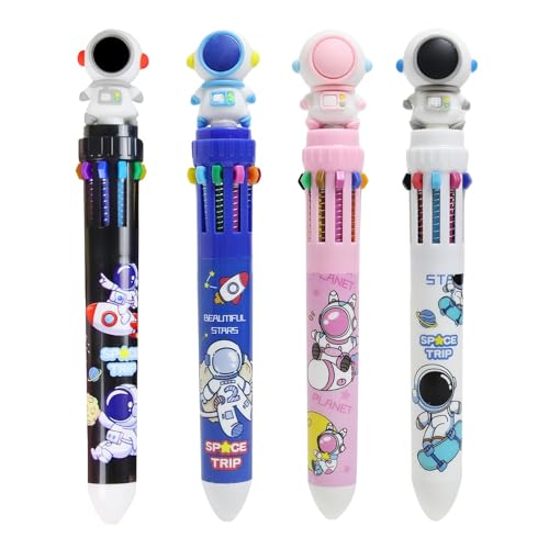 Wonvify Kugelschreiber, Farben für Kinder, 4 Stück, 10 in 1, einziehbar, mehrfarbig, Kawaii-Stift, lustig, für Büro, Schulbedarf Wonvify Kugelschreiber, Farben für Kinder, 4 Stück, 10 in 1, einziehbar, mehrfarbig, Kawaii-Stift, lustig, für Büro, Schulbedarf von Wonvify