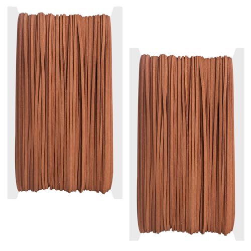 Lederband 45M × 2,6mm Lederschnur 2 Stück, Lederband für Ketten, Faux Wildleder Schnur für DIY Armband Halskette Schmuck Handwerk Marron Claro Gris (Hellbraun) von Wonwood_direct