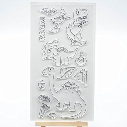 Fröhlicher, durchsichtiger Dinausaurier-Gummistempel zum Selbstgestalten von Karten, Dekorationen oder zum Scrapbooking, 1 Stück, von WooYangFun Fröhlicher, durchsichtiger Dinausaurier-Gummistempel zum Selbstgestalten von Karten, Dekorationen oder zum Scrapbooking, 1 Stück, von WooYangFun von WooYangFun